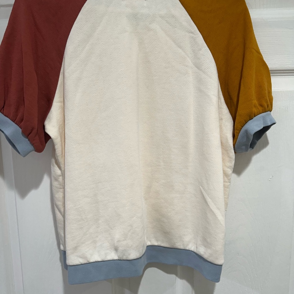 Madewell Cream and Gray Knit Sweater